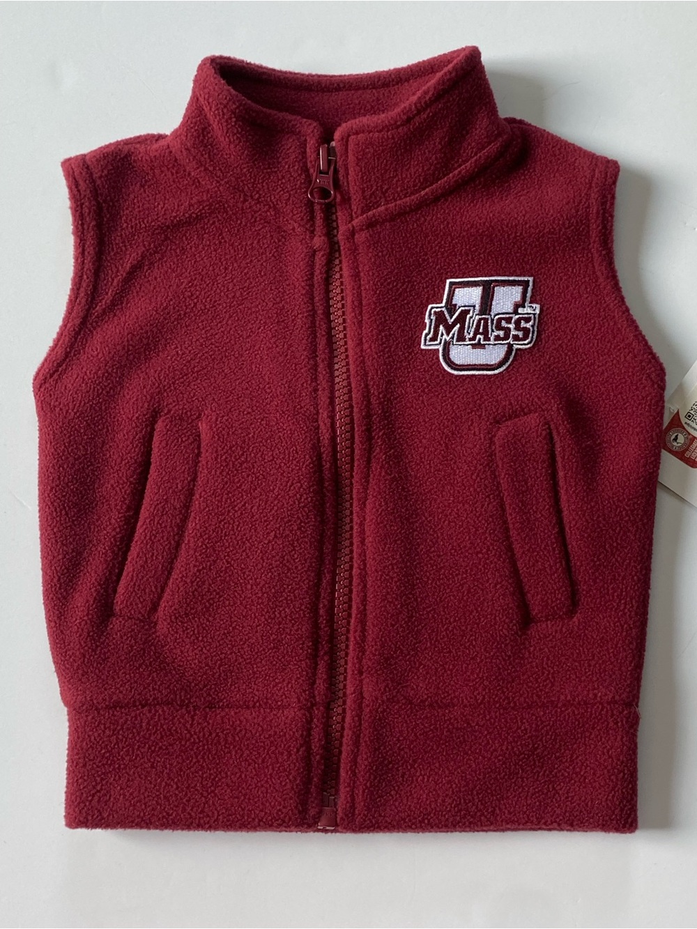 UMass Fleece Vest Size 12 Months NWT Amherst Minutemen Baby Jacket Maroon New